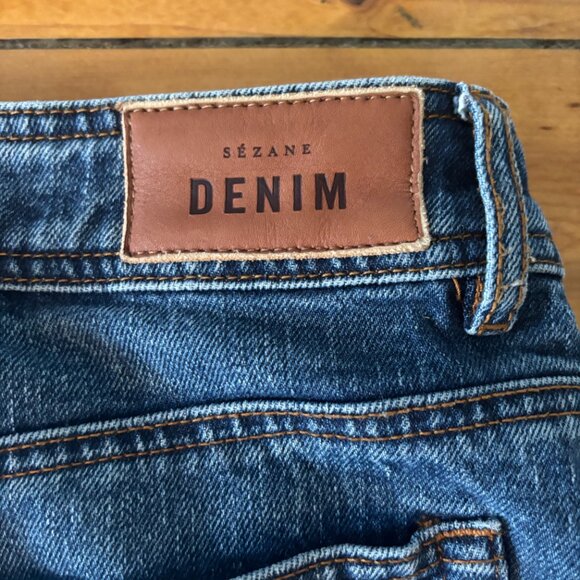 Sézane Jeans Le Crop Denim Blue Wide Leg Jeans Size 6 - Picture 7 of 8